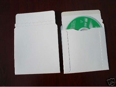 500 NEW WHITE 5 1/4&#034; CARDBOARD CD DVD MAILERS (JS93)