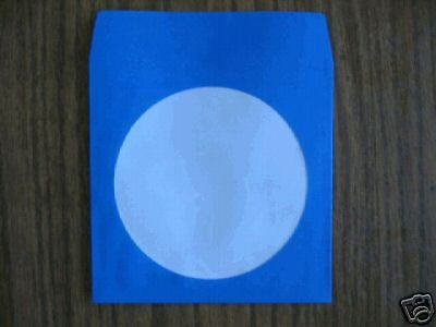 1000  blue cd paper sleeves w/ window &amp; flap -  js205 for sale
