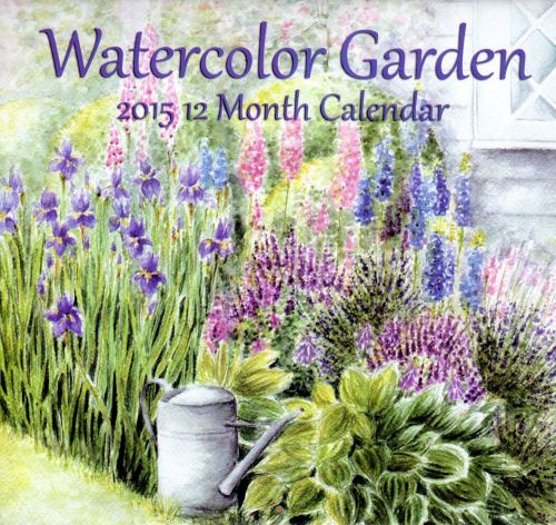 2015 WATERCOLOR GARDEN 12x11 Wall Calendar NEW SEALED Flowers Painting Art
