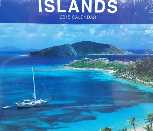 2015 ISLANDS Wall Calendar NEW &amp; SEALED Scenic Outdoor Nature Beaches Office