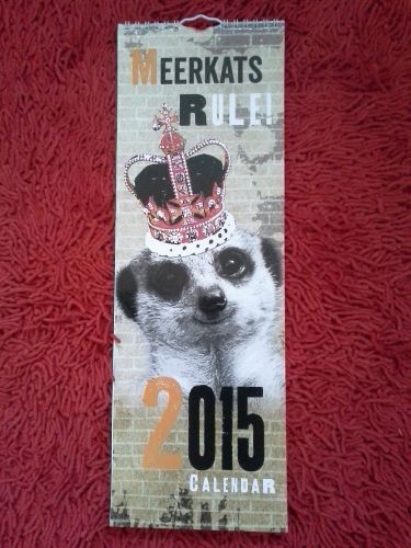 2015 Meerkats Rule cute humorous wall calendar Month View with envelope. Gift