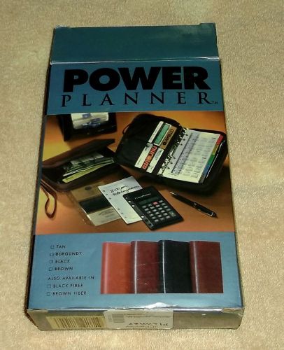 Power Planner in Brugandy   Ruler,Pen,Calculator,Card Holder &amp; Addr.Book