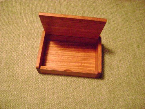 Business card holder (simple wooden box for your desk) for sale