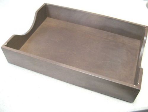 Vintage Wooden Paper File Tray In/Out Basket  Single Legal size FREE US SHIPPING