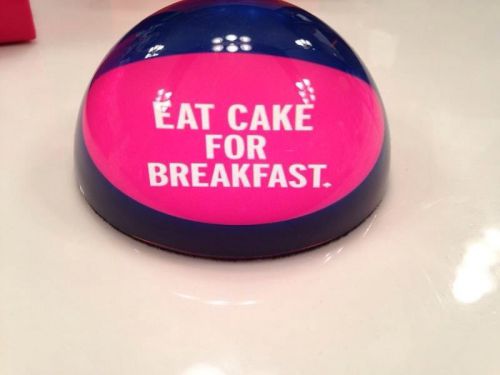 Kate Spade/Lenox Things We Love Eat Cake for Breakfast Paperweight Lead Crystal
