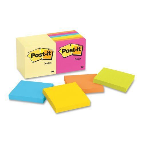 Post-it notes value pack in canary yellow and assorted neon colors - (65414ywm) for sale