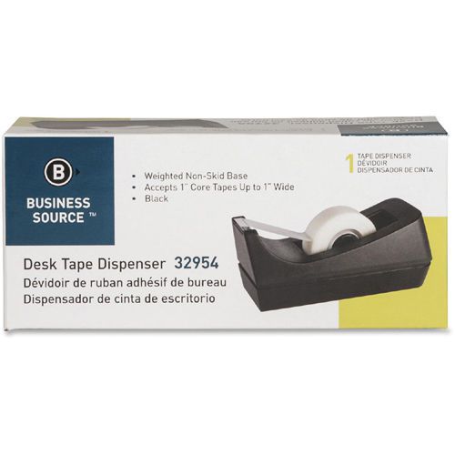 Business Source Desktop Tape Dispenser, 1&#034; Core, Black, Non-Skid, BSN32954