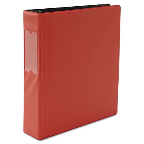 Universal 2&#034; Round Ring Binder with Label Holder Red Set of 4