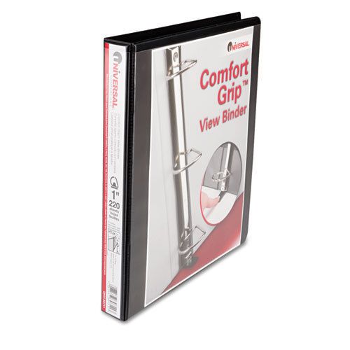 Comfort Grip Deluxe Plus D-Ring View Binder, 1&#034; Capacity, 8-1/2 x 11, Black