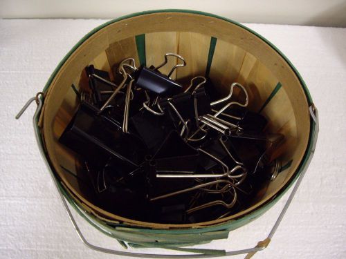 Basket of paper clips and binder clips