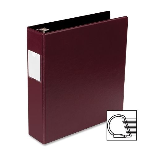 Business source slanted d-ring binder -2&#034;-2 pockets -burgundy -1 ea - bsn33110 for sale