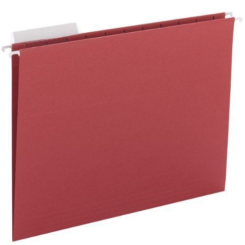 Smead 64024 red hanging file folders - letter - 8.50&#034; x 11&#034; - 1/3 tab cut - for sale