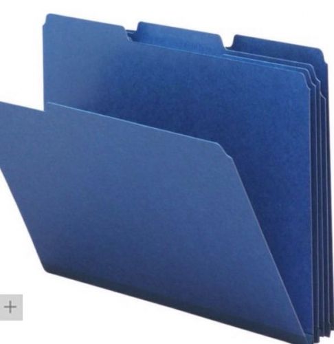 Smead® 21541 pressboard file folders, 3 tab, letter, dark blue, 25/box for sale