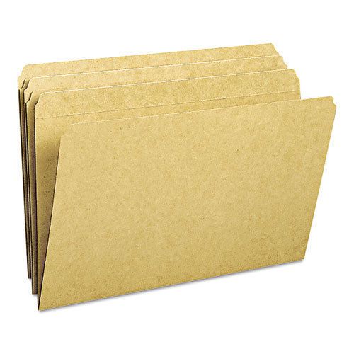 Kraft File Folders, Straight Cut, Reinforced Top Tab, Legal, Kraft, 100/Box