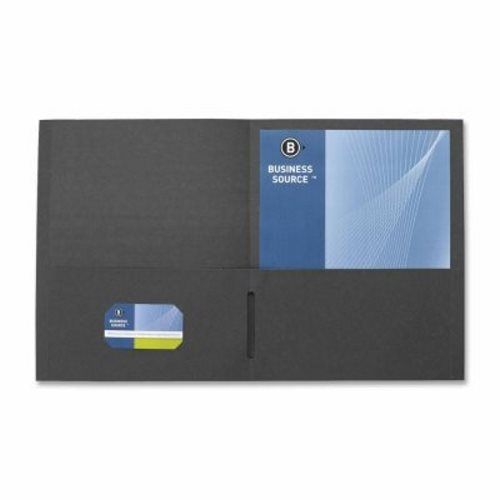 2-Pocket Folders, 125 Sheet Capacity, 12&#034;x 9&#034;, 25/Box, Black (BSN78490)