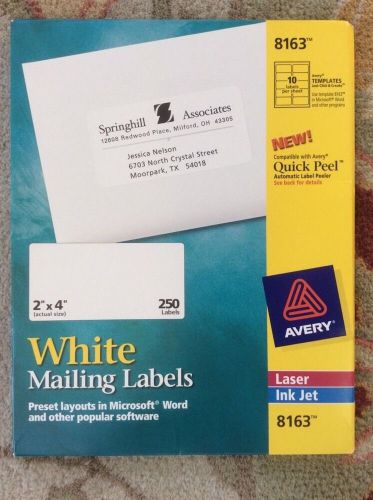 Avery 8163 - 20 Sheets, 200 Labels, Address Shipping Mailing Printer Labels