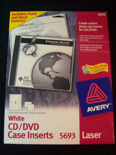 Avery White C/DVD Case Inserts #5693