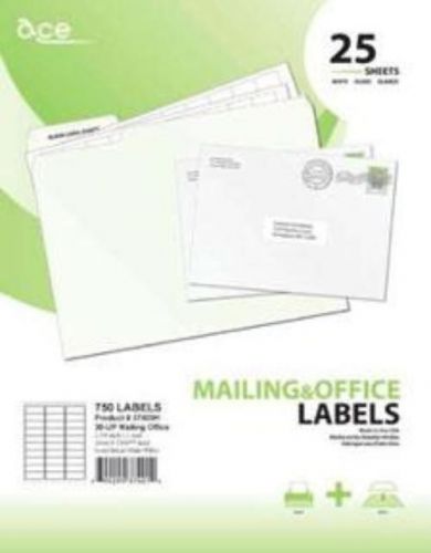 Ace mailing labels for laser and inkjet printer 2.625 x 1&#039;&#039; for sale