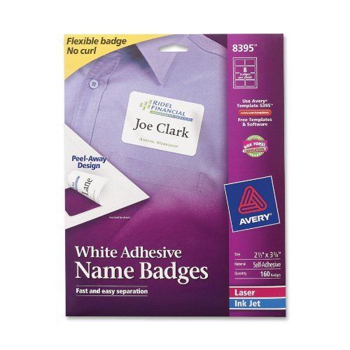 Avery Name Badge Label - 2.33&#034; Width X 3.37&#034; Length - 160 / Pack - (ave8395)