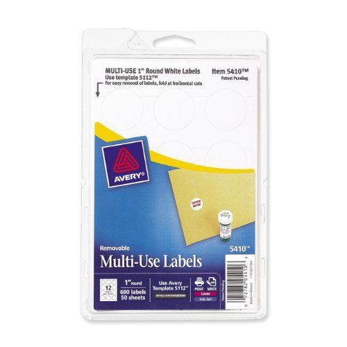 Avery Handwritten Removable Id Label - 1&#034; Diameter - 600 / Pack - (ave05410)