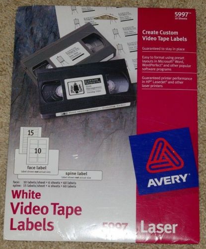 Avery 5997 60 VHS Labels Laser NEW Video Tape Labels