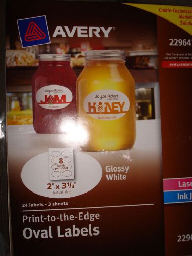 AVERY PRINT TO THE EDGE OVAL  LABELS 22964  24 LABELS
