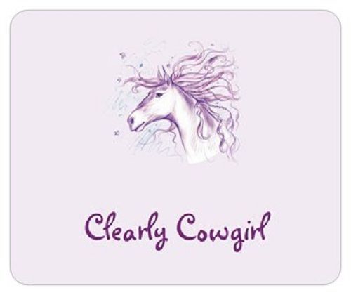 #7310 -- WESTERN CLEARLY COWGIRL PURPLE HORSE MOUSE PAD -WOW!