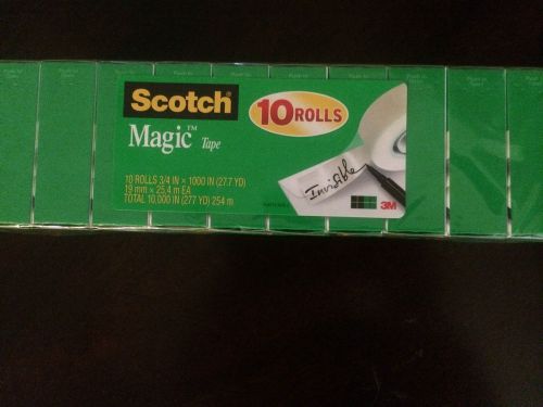 10 rolls Scotch Magic Invisible Tape 810K  Photo Safe 3/4&#034; x 1000&#034;