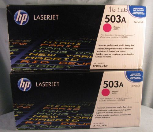 LOT OF 2 NEW GENUINE HP 503A LASERJET MAGENTA TONER CARTRIDGES Q7583A