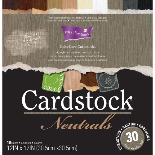 Darice core-dinations core essentials cardstock pad 12 x 12-in 30/pk neutrals for sale