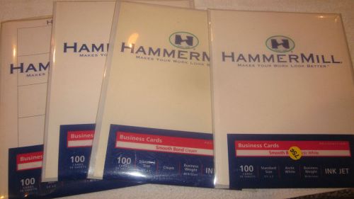 400 Hammermill business cards(100 cards /10 sheets) X4=400