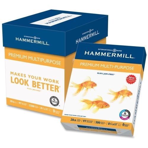 Hammermill Copy &amp; Multipurpose Paper -Letter-24 lb - 2500/Carton -White