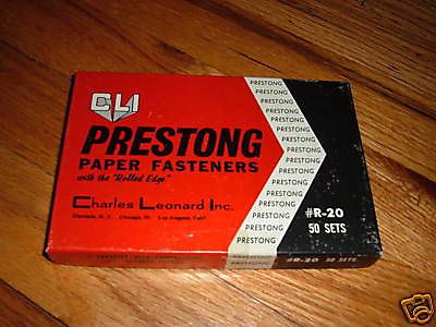 CLI PRESTRONG PAPER FASTENERS w/ROLLED EDGE VINTAGE BOX