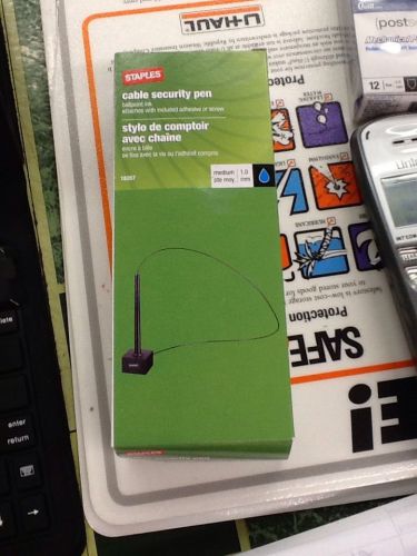 Staples 18287 - Cable Security Pen - Blue Ballpoint - New in Box