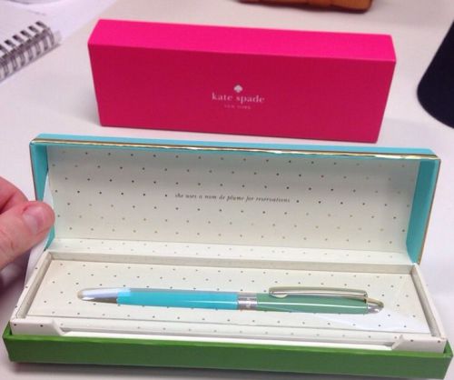 Kate Spade Ball Point Pen - Nom De Plume - Green and Turquoise
