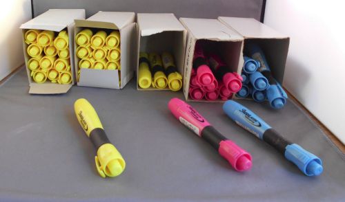 Sharpie Accent Highlighter----Lot of 44-------3 colors-Yellow-blue-orange