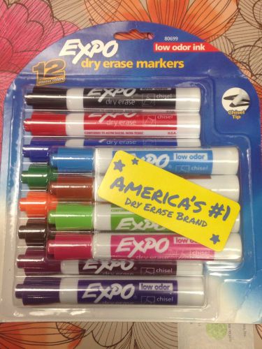Expo Dry Erase Markers 12 Pack Low Odor Ink Chisel Tip