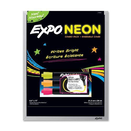 Pack of 1 neon markers and magnetic dry erase black board combo pack brand new! for sale