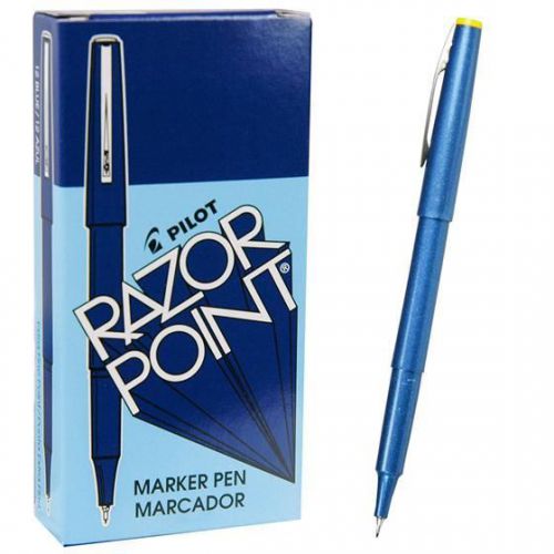 Pilot Razor Point Pens 11004, BLUE 0.3mm Extra Fine Plastic Point Pen, 1 Dozen