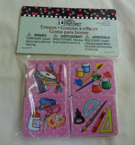 Mary Engelbreit Ink 4-pack erasers, arts crafts supplies ribbon paint etc