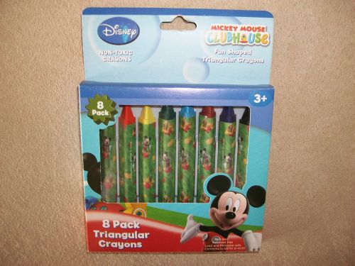 Set of 8 disney mickey mouse non-toxic triangular crayons~for ages 3+~new in box for sale
