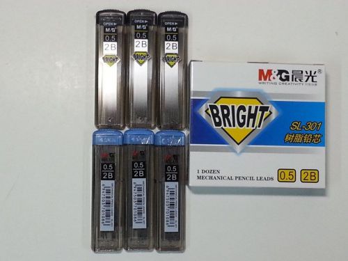 SHANGHAI  M &amp; G   Mechanical Pencil Lead SL-301  Refills 0.5mm 2B(6 tubes)