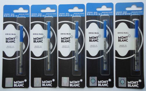 5x Refills for MONTBLANC BALLPOINT PEN  BLUE COLOR INK MEDIUM POINT BRAND NEW