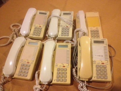 Set of six Siemens Euroset Plus 2110 and 2101 Office Phones Cream Color tested