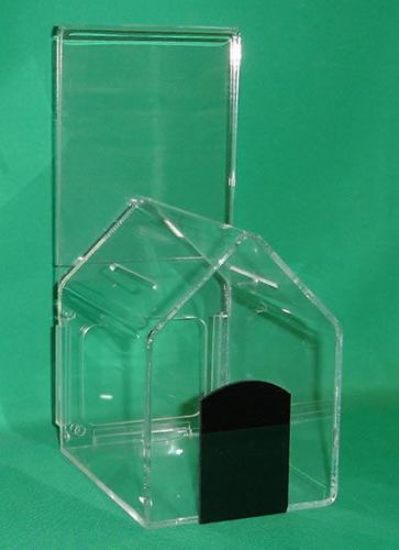 Strong acrylic &#034;dog-house&#034; shaped donation box b for sale
