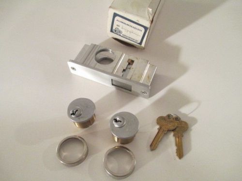 Aluminum store door deadlock  new  with cylinders and keys. for sale
