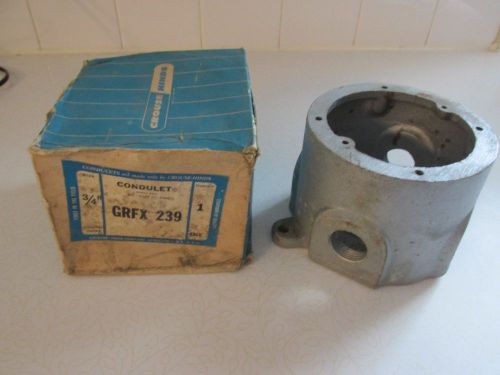 Crouse Hinds GRFX239 Outlet Box/CONDULET 3/4&#034; GALVANIZED
