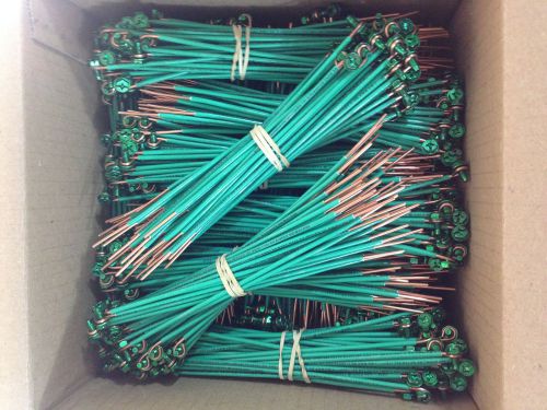 (1000) PCS Green #12 Solid 8&#034; Grounding Pigtail w/ Hex Screw Epco 10022