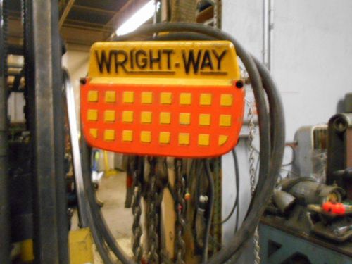 Used wright way electric chain hoist  10ft  240/480 v for sale