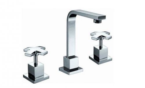 New WELS Bathroom Cooby Wide CROSS Vanity Brass Chrome Basin Tap Sets